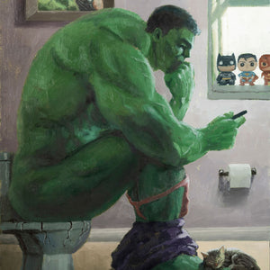 Hulk on toilet