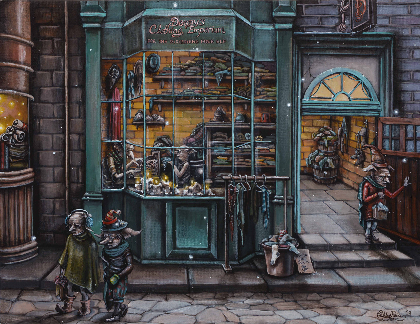 Dobby's Clothing Emporium Original Painting by Ashley Raine SOLD!