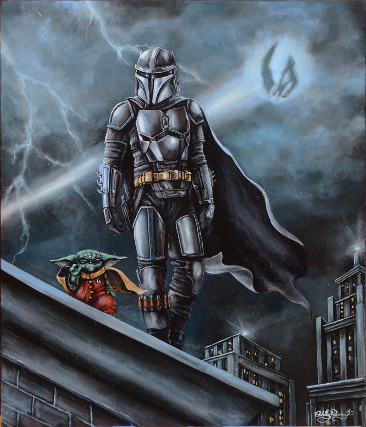 Mandalorian Begins Original Painting by Ashley Raine SOLD