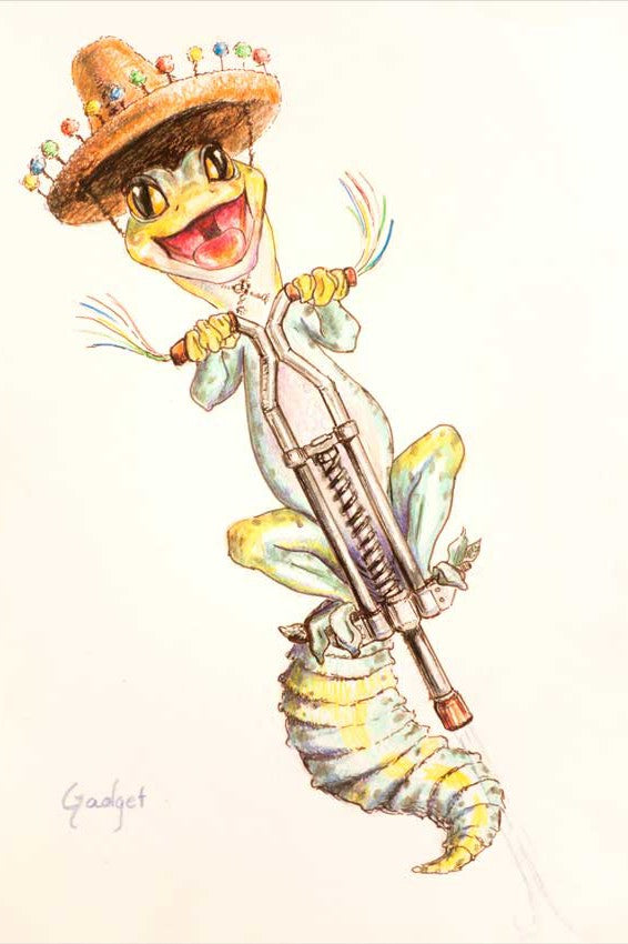 Pedro the Pogo Gecko by artist Gadget