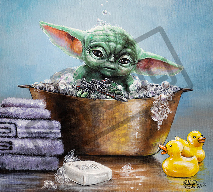 Splish Splash, Grogu's Taking a Bath by Ashley Raine