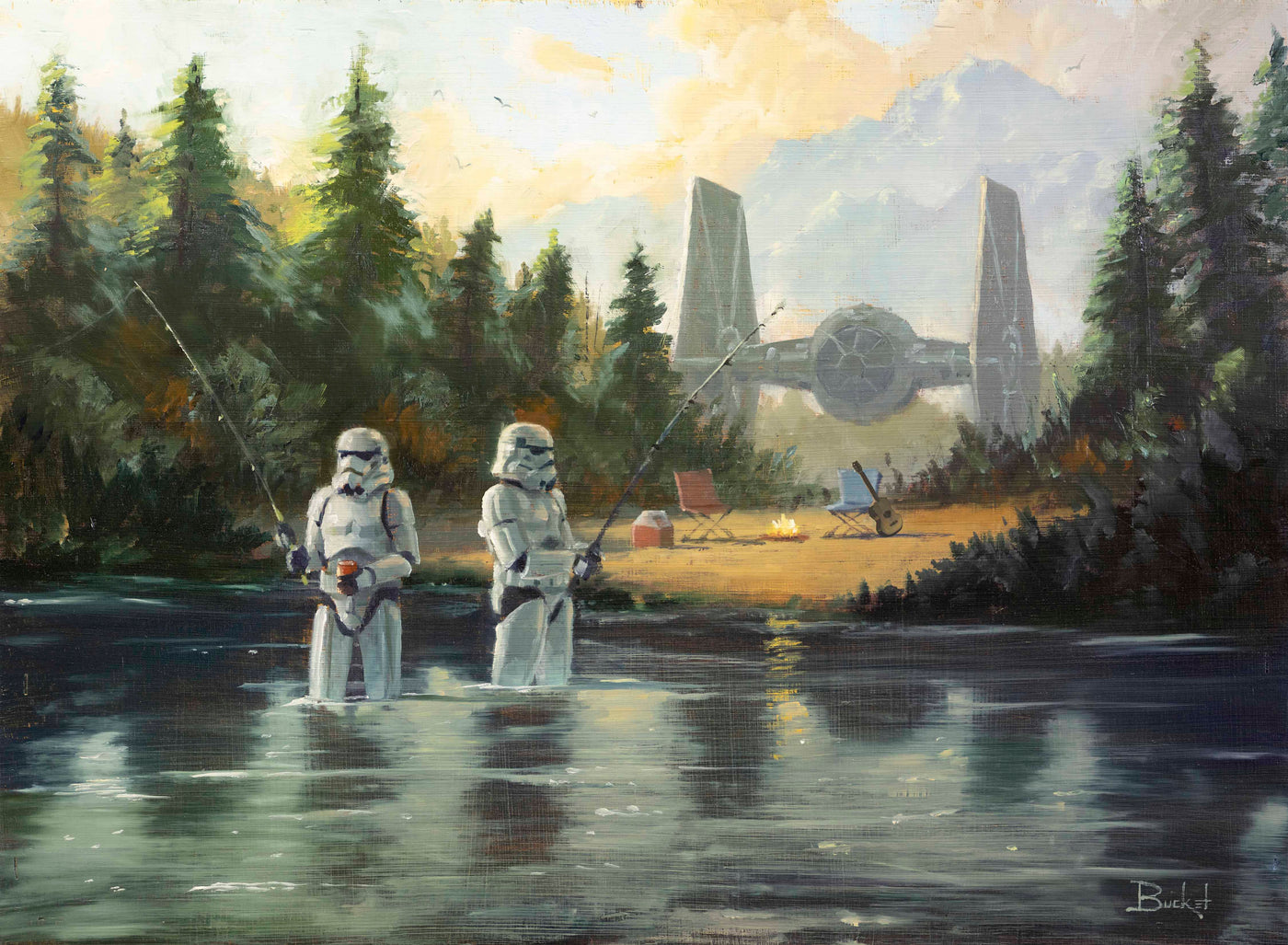 Stormtroopers Getting Schooled Original by Bucket SOLD!