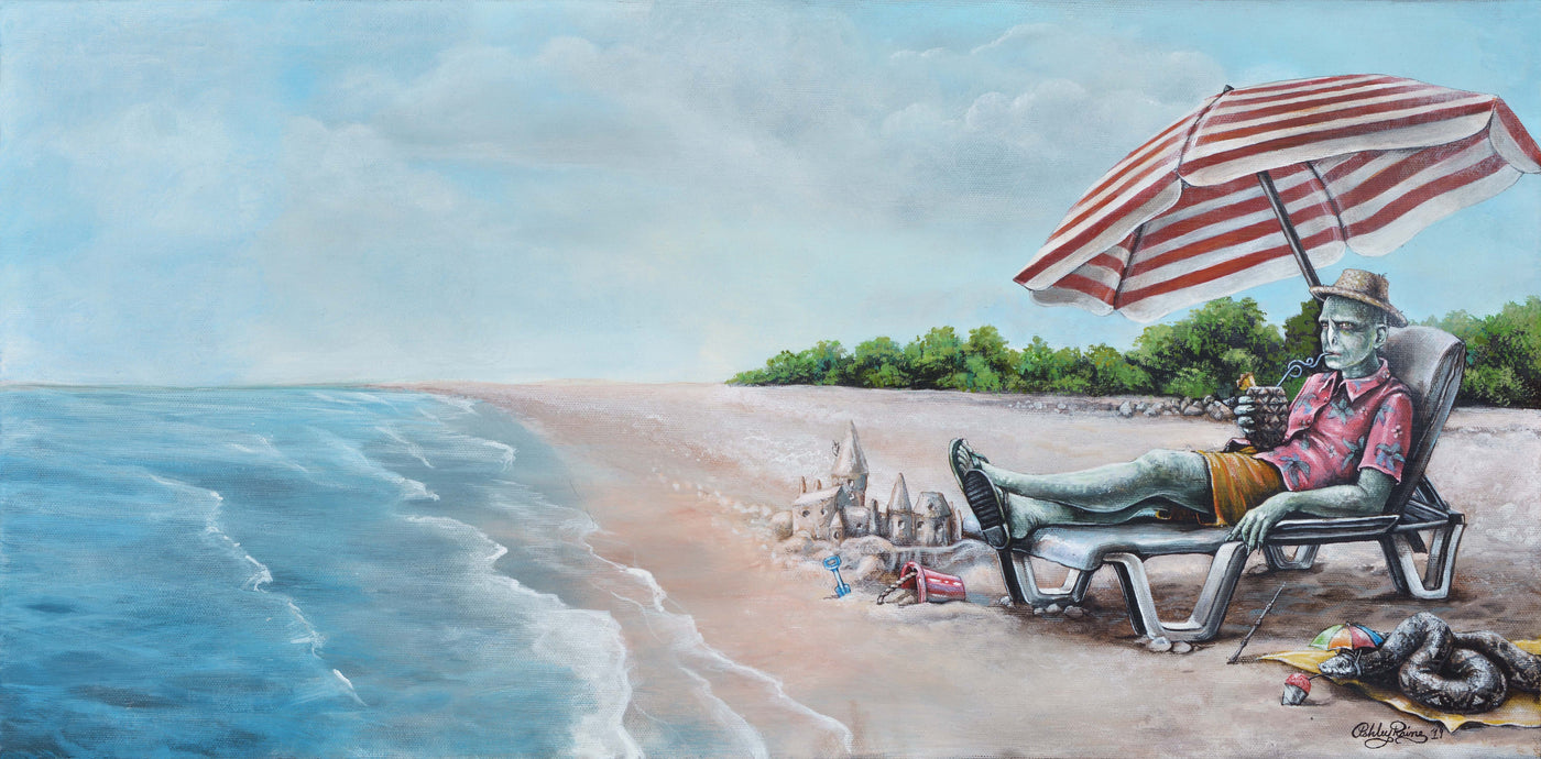 Voldemort's Day at the Beach Original by Ashley Raine SOLD